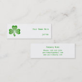 Kleeblatt Weiße Visitenkartenseite mager Mini Visitenkarte (Vorne/Hinten)