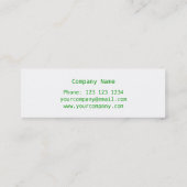 Kleeblatt Weiße Visitenkartenseite mager Mini Visitenkarte (Rückseite)