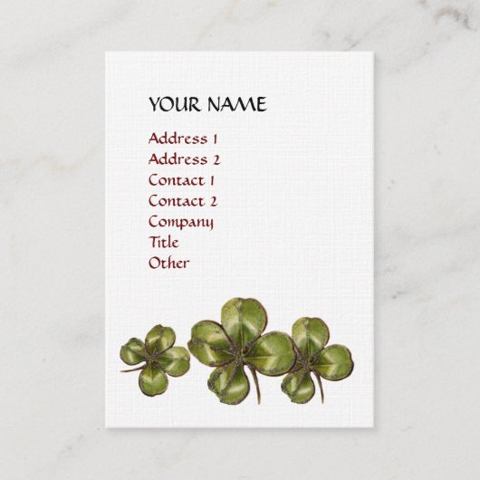 KLEEBLATT Whıte Lila Red Floral Lınen Visitenkarte (Vorderseite)