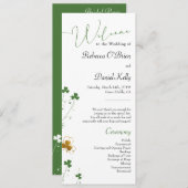 Kleeblatt Wildblume Elegante Hochzeitsprogrammkart Einladung (Vorne/Hinten)