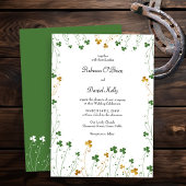 Kleeblatt Wildblume Green Gold Hochzeit Einladung