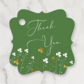 Kleeblatt Wildblume Green Gold Irish Wedding Geschenkanhänger (Vorderseite)