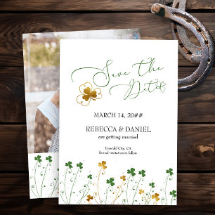Kleeblatt Wildblume Hochzeit Foto Save The Date
