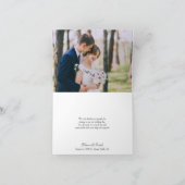 Kleeblatt Wildblume White Wedding Foto Dankeskarte (Innenseite)