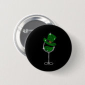 Kleeblatt Wine Gles Drinks St Patricks Day Irish Button (Vorne & Hinten)