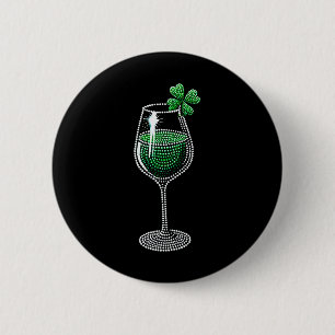 Kleeblatt Wine Gles Drinks St Patricks Day Irish Button