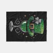 Kleeblatt Wine Gles Drinks St Patricks Day Irish Fleecedecke (Vorderseite (Horizontal))