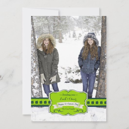 Kleeblatt Wish Foto Card (Vorderseite)