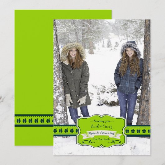 Kleeblatt Wish Foto Card (Vorne/Hinten)