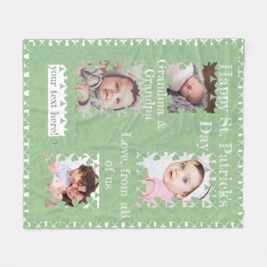 Kleeblatt Wunderschöne Fotorahmen Fleece Blanket (Vorderseite (Horizontal))