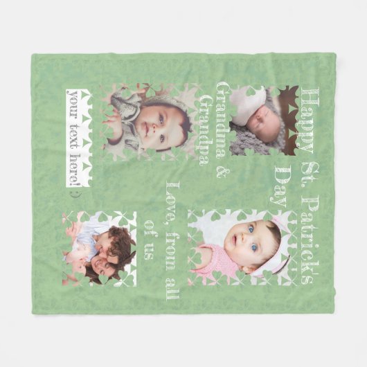 Kleeblatt Wunderschöne Fotorahmen Fleece Blanket (Vorderseite (Horizontal))