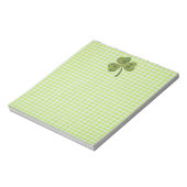 Kleeblatt zu Green Gingham Notizblock (Rotiert)