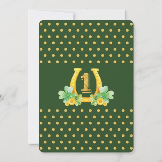 Kleeblatt zum 1. Geburtstag Einladung (Rückseite)