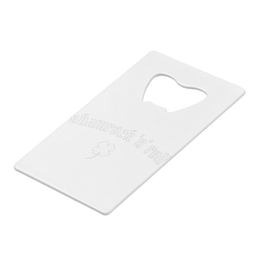 Kleeblatt zum St. Patrick's Day Geldbeutel Flaschenöffner (Rückseite Schrägansicht)