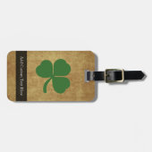 Kleeblatt zum Vintagen Hintergrund Gepäckanhänger (Vorderseite horizontal)