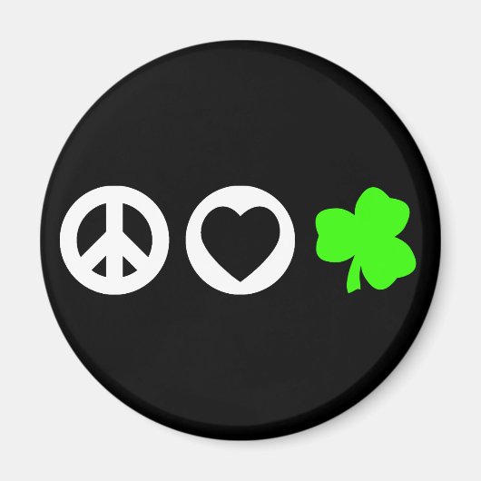Kleeblatt zur Liebe des Friedens Magnet (Vorne)