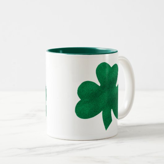 Kleeblatt Zweifarbige Tasse (VorderseiteRechts)