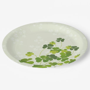 Kleeblattblumenstrauß, St Patrick Tag Pappteller