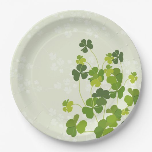 Kleeblattblumenstrauß, St Patrick Tag Pappteller (Vorderseite)