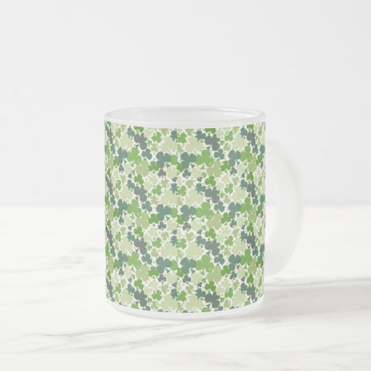 Kleeblätter 10 oz Mattierte Glass-Tasse Mattglastasse (VorderseiteRechts)