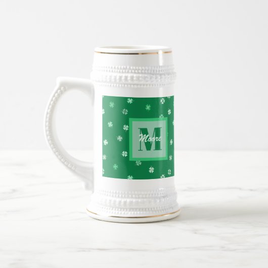 Kleeblätter 4-blättrige Klee - leicht bis dunkel G Bierglas (Links)