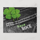 Kleeblätter am Black Jeans Pocket St. Patrick's Da Postkarte (Vorderseite)