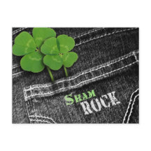 Kleeblätter am Black Jeans Pocket St. Patrick's Da