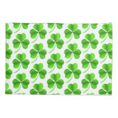 Kleeblätter auf weißer Seite Kissenbezug (Rückseite)