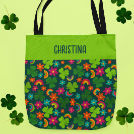 Kleeblätter, Blume und Rainbows St. Patrick's Day Tasche