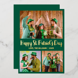 Kleeblätter der Familie St patricks (einfache St.  Folien Feiertagskarte