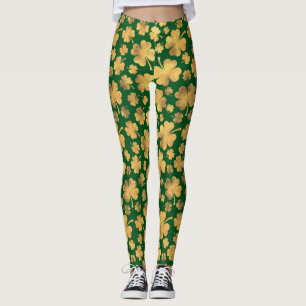 Kleeblätter der Golden Foil Lucky Clovers Leggings