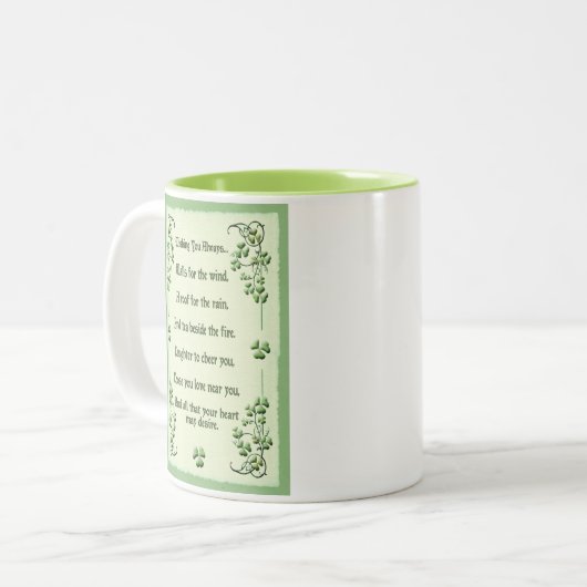 Kleeblätter, die Sie wünschen Zweifarbige Tasse (Vorderseite Links)