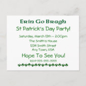 Kleeblätter - Einladung auf Postkarte (Rückseite)