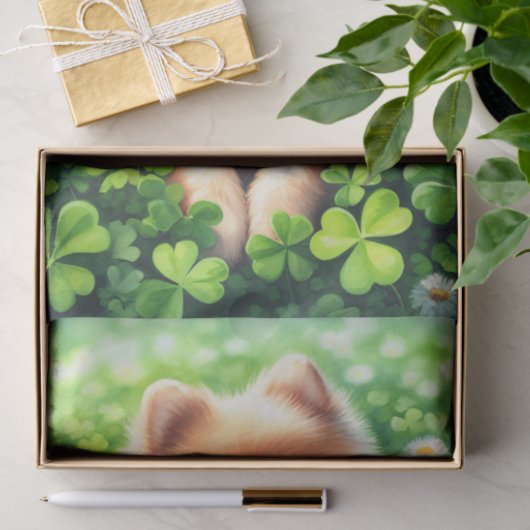 Kleeblätter für den Spitz von Aquarellen Seidenpapier (Geschenk)