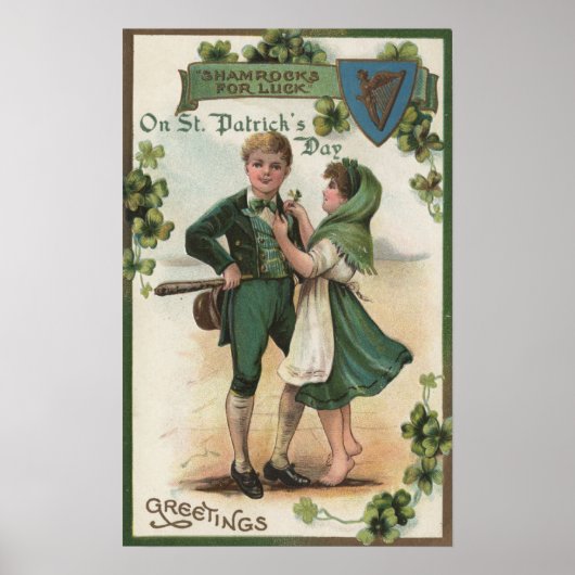 Kleeblätter für Glück Poster (Vorne)