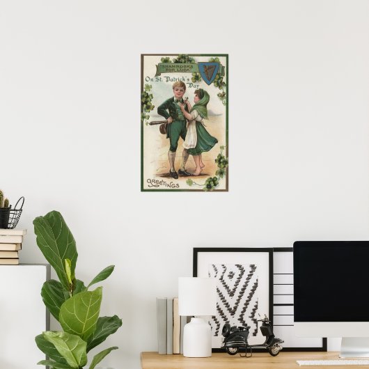 Kleeblätter für Glück Poster (Heimbüro)