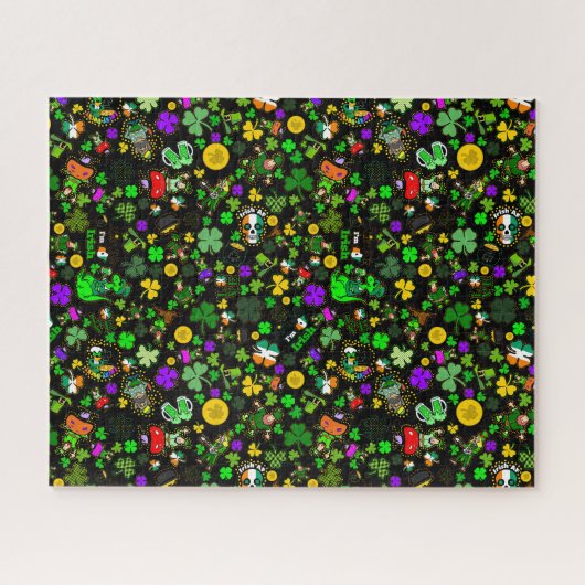 Kleeblätter Gold Coins Cloues Pilze Puzzle (Horizontal)