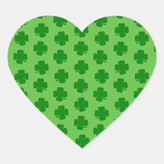 Kleeblätter, Happy St. Patrick's Day! Herz-Aufkleber (Vorderseite)