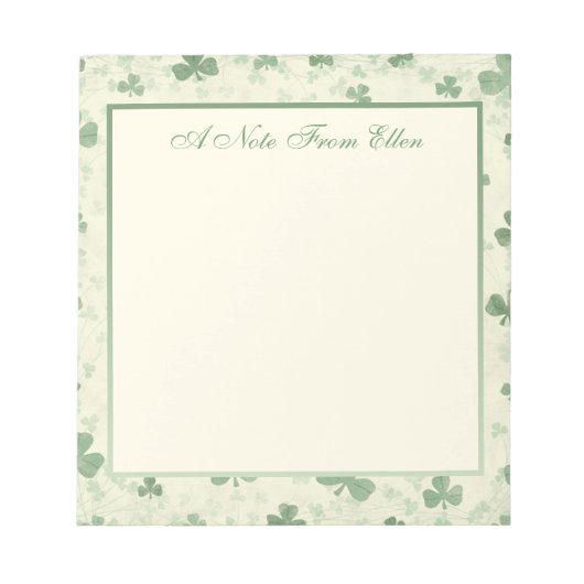 Kleeblätter im Nebel Notizblock (Vorderseite)