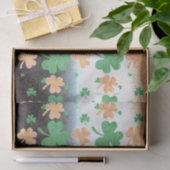 Kleeblätter in den Farben irischer Flaggen Seidenpapier (Geschenk)