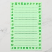 Kleeblätter in Gold getrimmt, Leinengeschirr Briefpapier (Vorderseite)