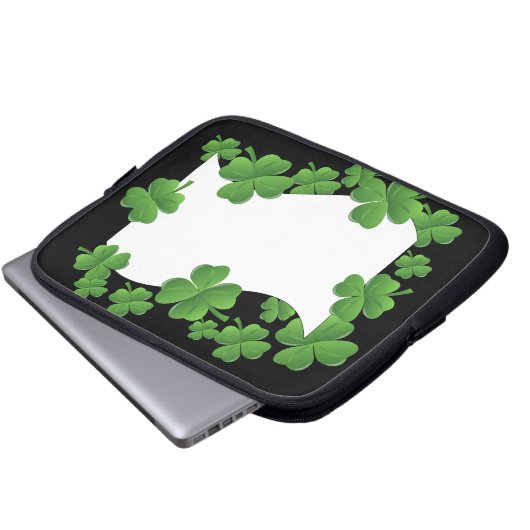 Kleeblätter Laptopschutzhülle (Vorne Knopf)