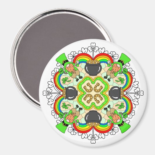 Kleeblätter, Leprechauns St Patrick's Day Magnet (Vorderseite/Rückseite)
