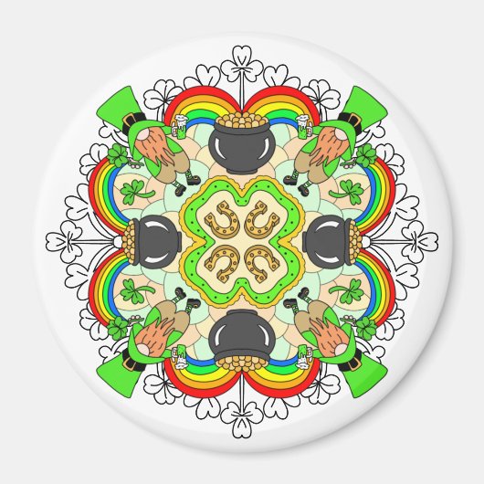 Kleeblätter, Leprechauns St Patrick's Day Magnet (Vorne)