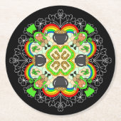 Kleeblätter, Leprechauns St Patrick's Day Runder Pappuntersetzer (Vorderseite)