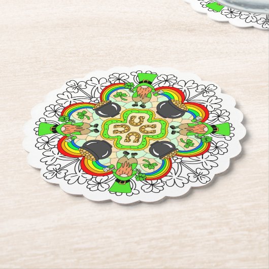 Kleeblätter, Leprechauns St Patrick's Day Untersetzer (angewinkelt)