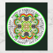 Kleeblätter, Leprechauns St Patrick's Day Weinetikett (Einzelnes Label)