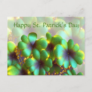 Kleeblätter mit goldenen Akzenten, St. Patrick's D Postkarte