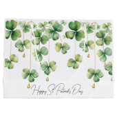 Kleeblätter mit Goldperlen Große Geschenktüte (Rückseite)