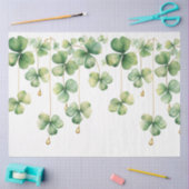 Kleeblätter mit Goldperlen Seidenpapier (Basteln)